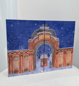 Geschlossener KKNEKKI Adventskalender 2025 mit Torbogen-Motiv