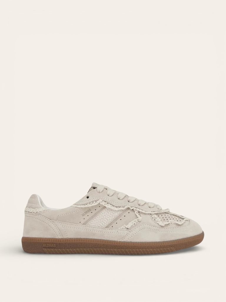 Sneaker Crochet Leder Cream