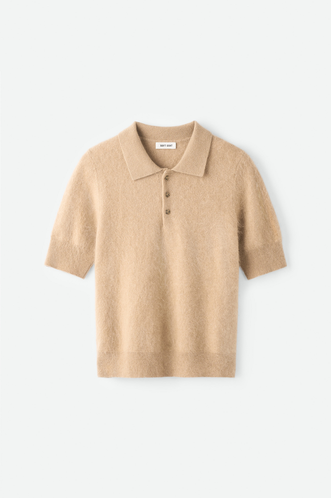 Polo Shirt Brushed Pique Camel