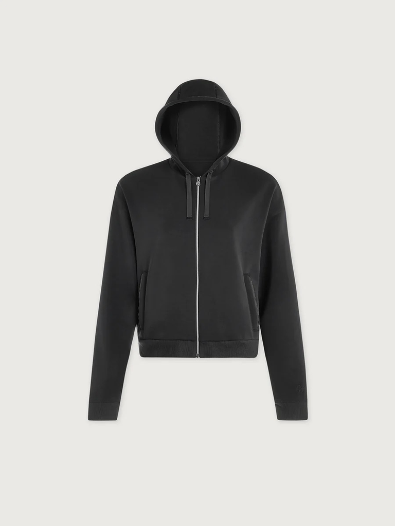 Hoodie Jorgie Zip Through Slate Black