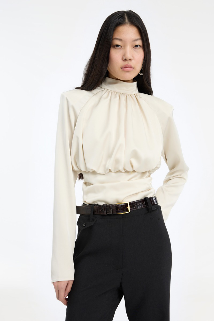 Longsleeve Ruched Top White