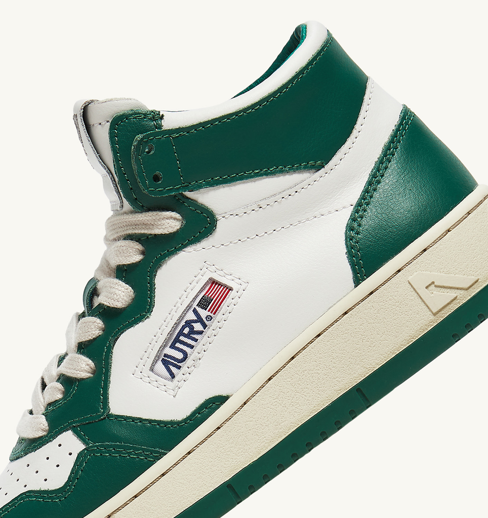 Sneaker Mid in White/Green
