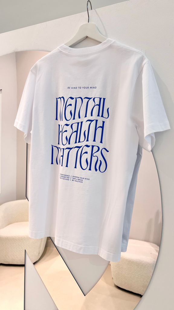 T- Shirt Mental Health Matters Print Blau