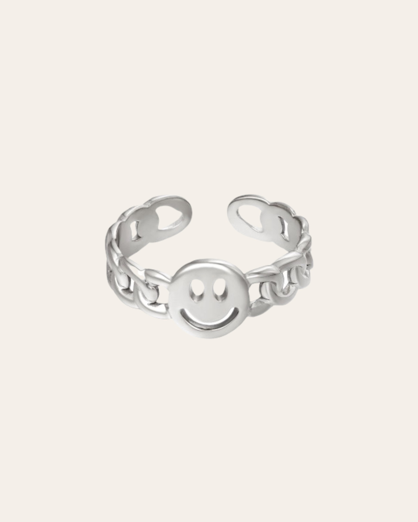 Ring Smiley in Silber
