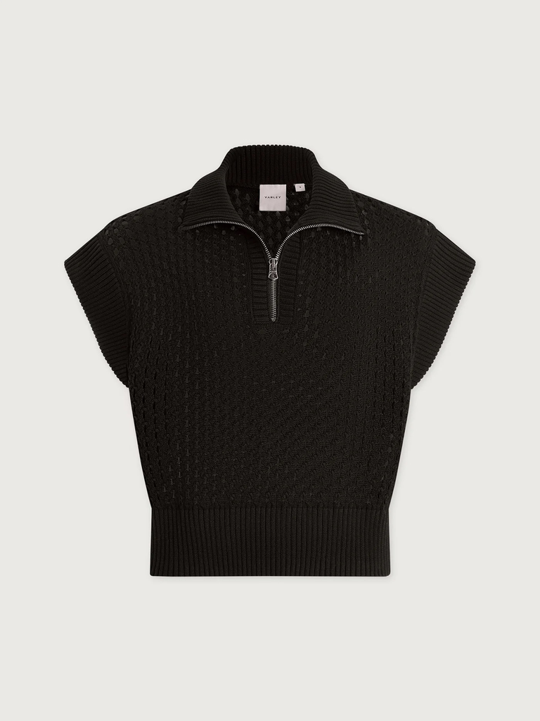 Shirt Gaines Half Zip Knit Black