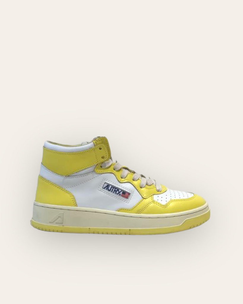 Sneaker Mid in Weiß/Gelb