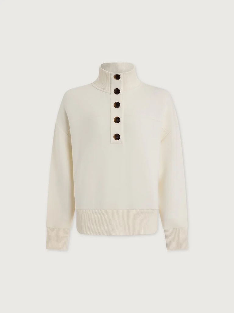 Sweater Bronya Button Placket Pristine