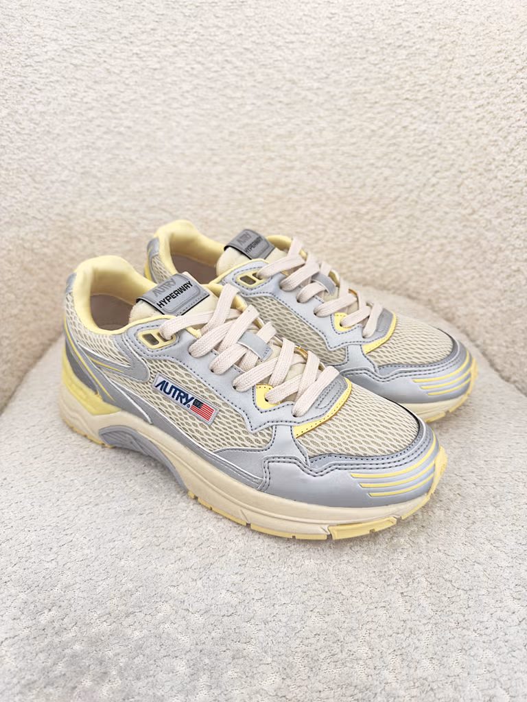 Autry - Sneaker Hyperway Suede Mesh Silver/Lemon