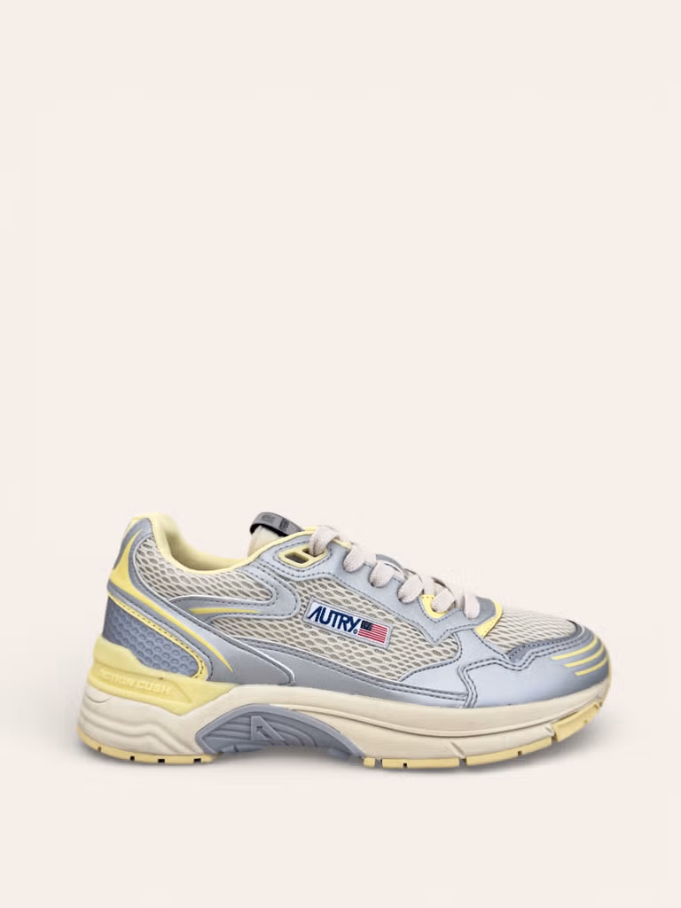 Sneaker Hyperway Suede Mesh Silver/Lemon