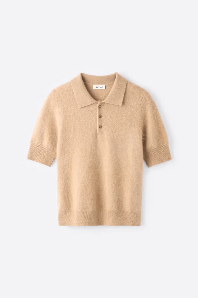 Polo Shirt Brushed Pique Camel