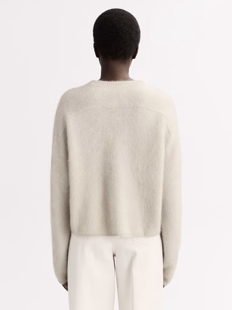 Soft Goat - Pullover Brushed Crewneck Chalk