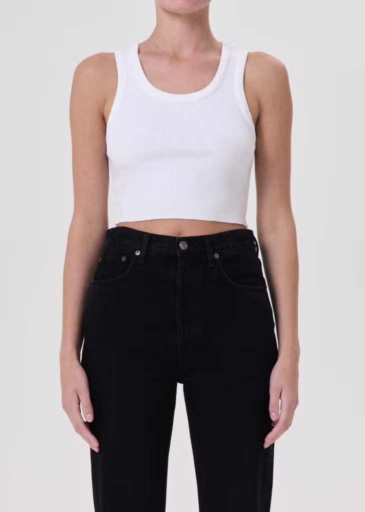 Top Cropped Poppy Tank in Weiß