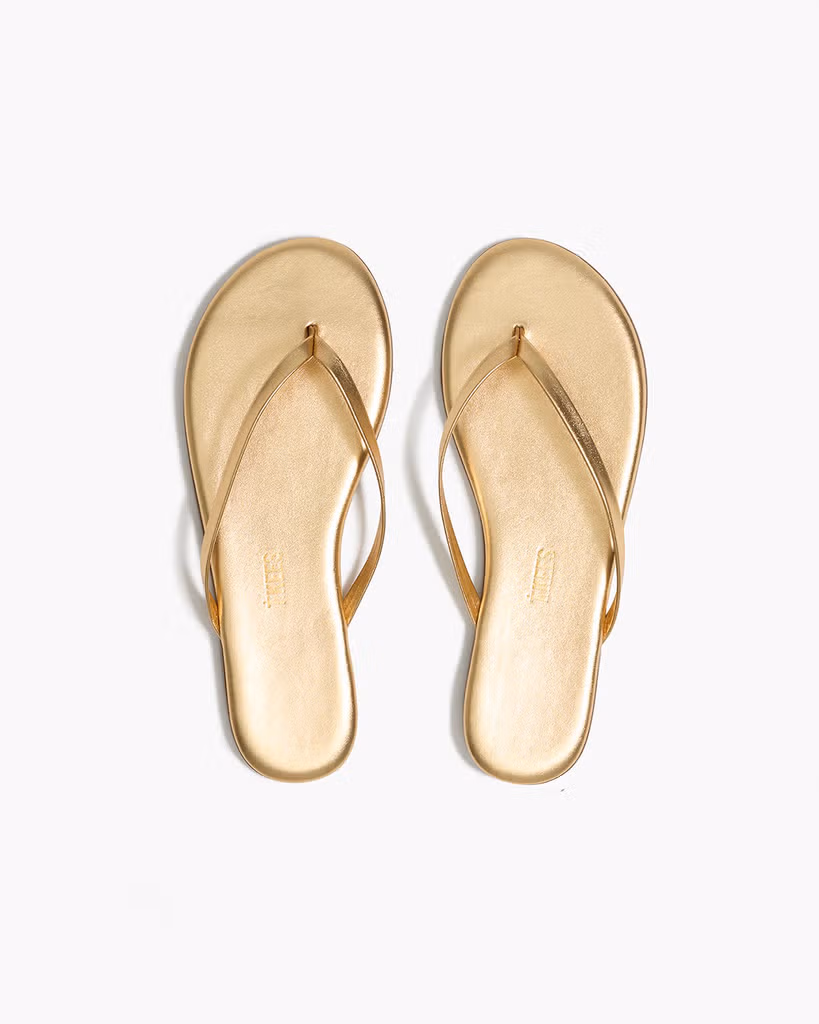 TKEES - Leder Flip Flops Lily Metallics Blink
