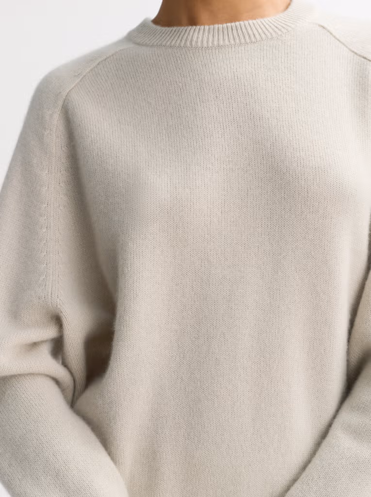 Soft Goat - Pullover Boyfriend Crewneck Chalk