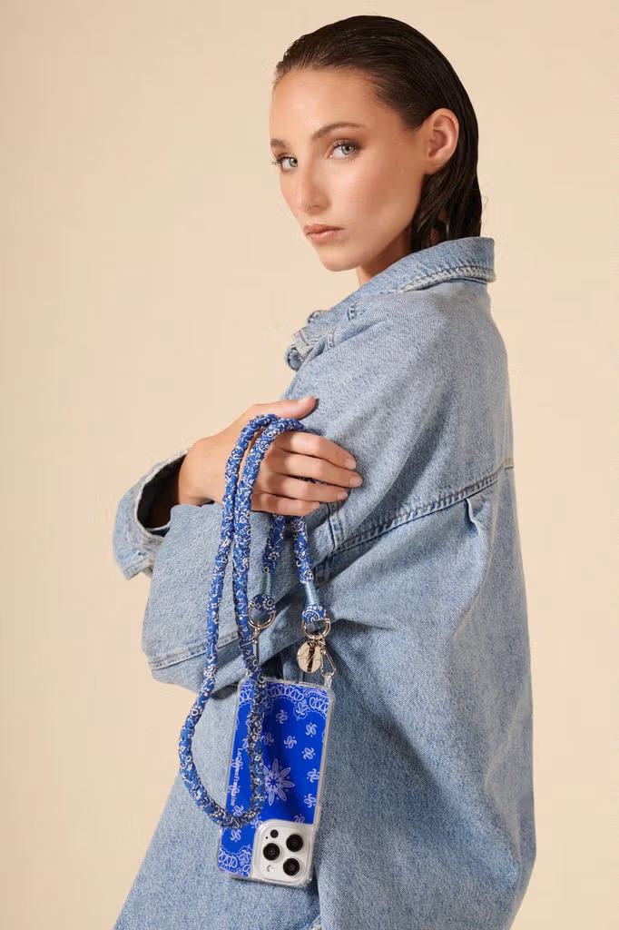 LaCoqueFrancaise - Handykette Della Bandana Stoff in Blau