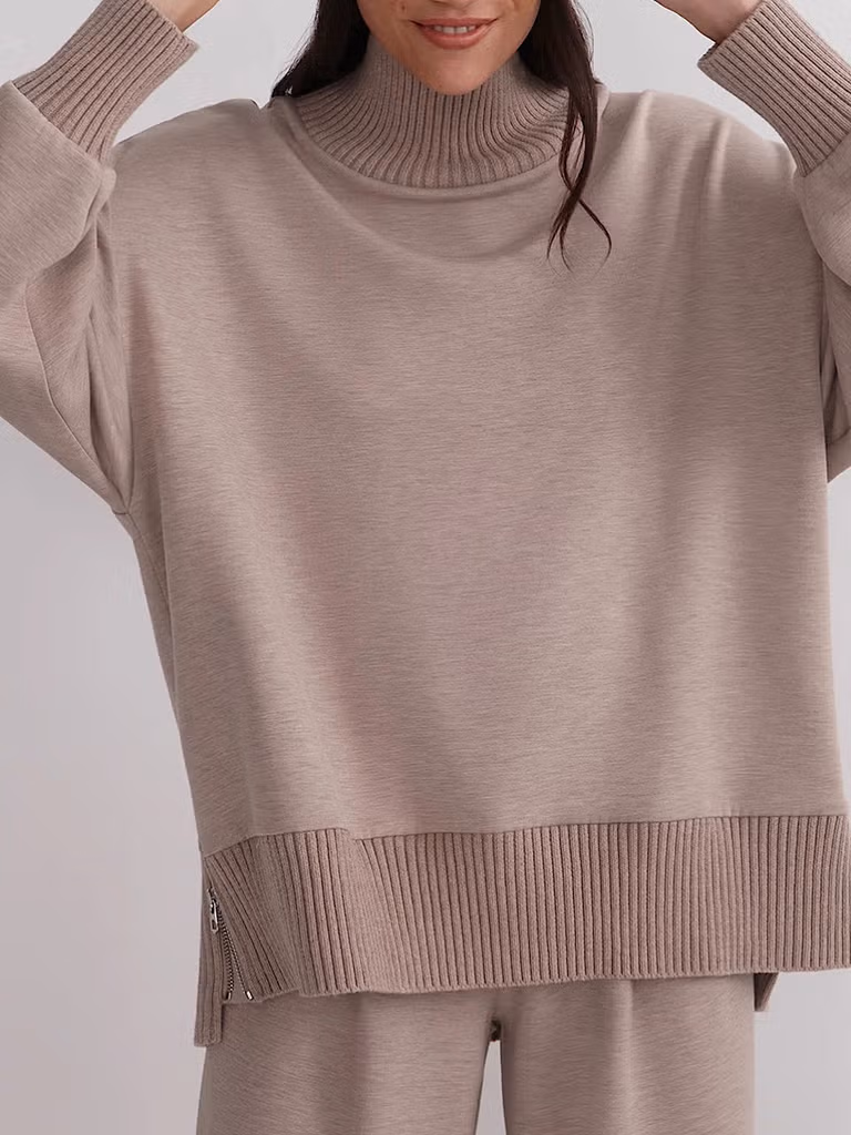 Varley - Sweater Barker High Neck Taupe Marl