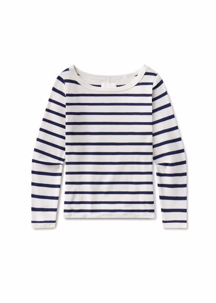 Shirt Boat Neck Slim Azure