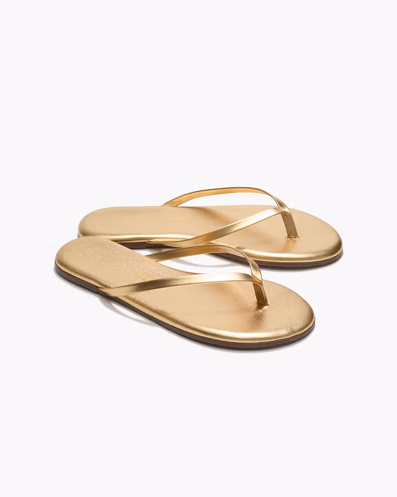 TKEES - Leder Flip Flops Lily Metallics Blink