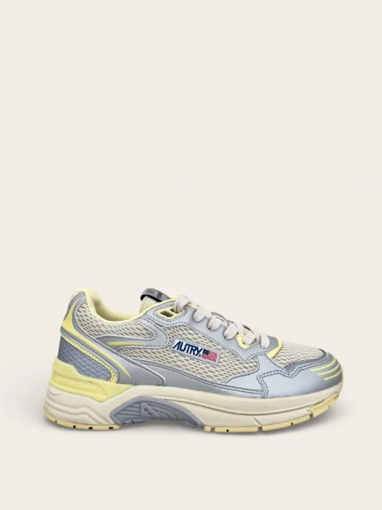 Sneaker Hyperway Suede Mesh Silver/Lemon