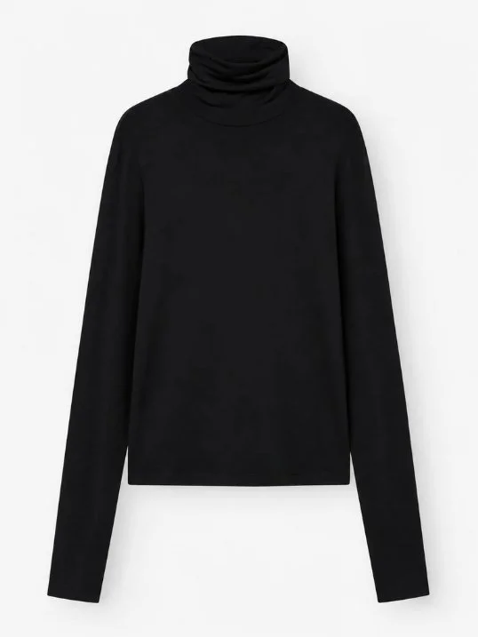 Shirt Turtle Jersey Rib Black