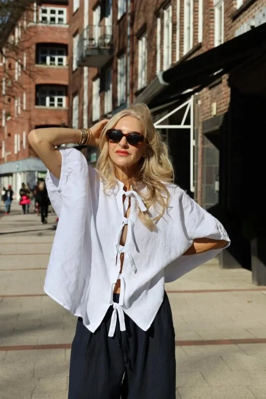 Bluse Cowboy Bow White