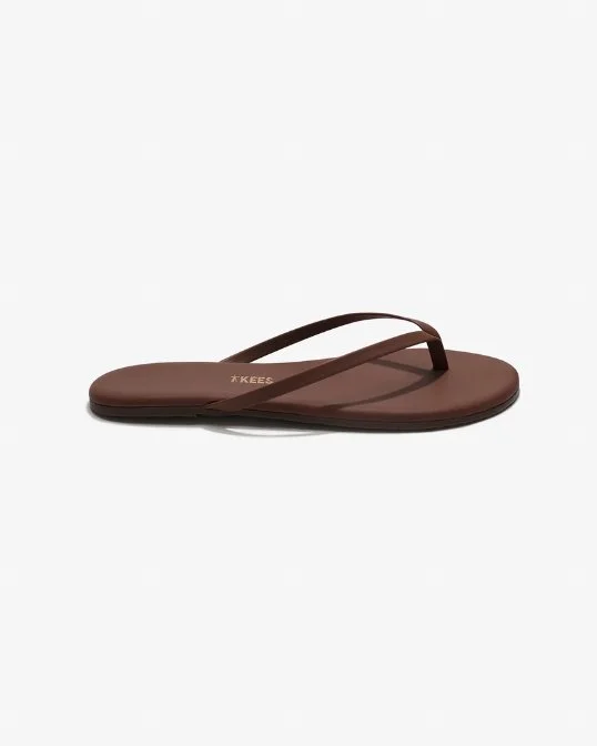 Leder Flip Flops Lily Nudes Cappuccino