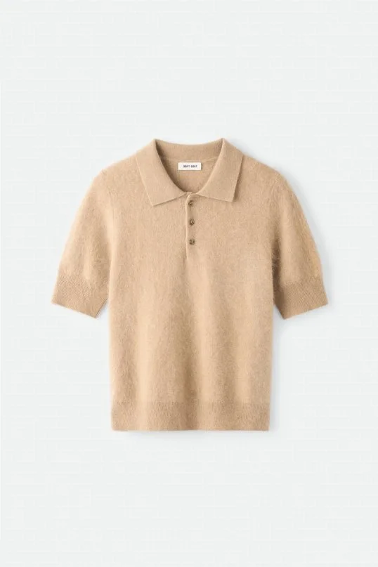 Polo Shirt Brushed Pique Camel