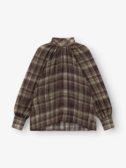 Bluse Bow Check