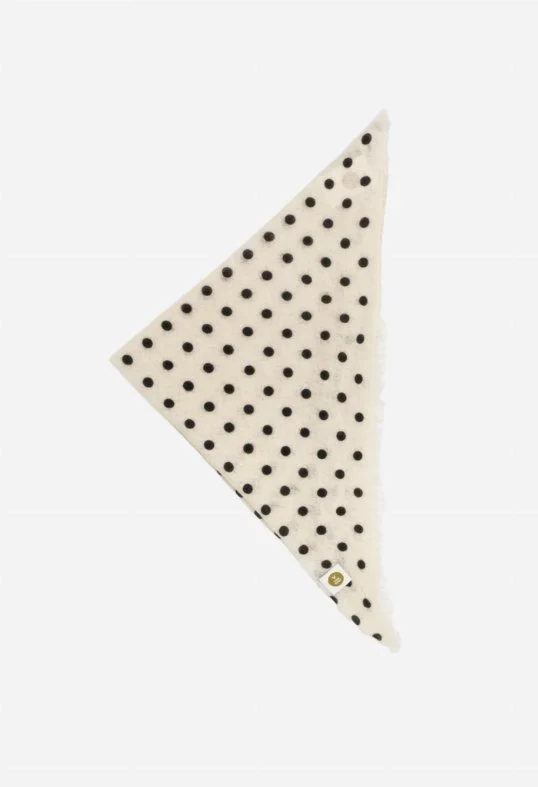 Tuch Bandana Cashmere Polkadots mit Fransen