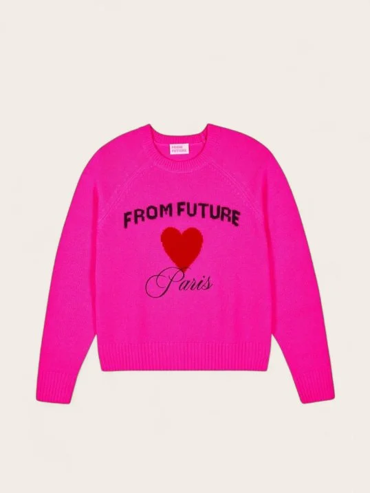 Pullover Herz Paris Pink