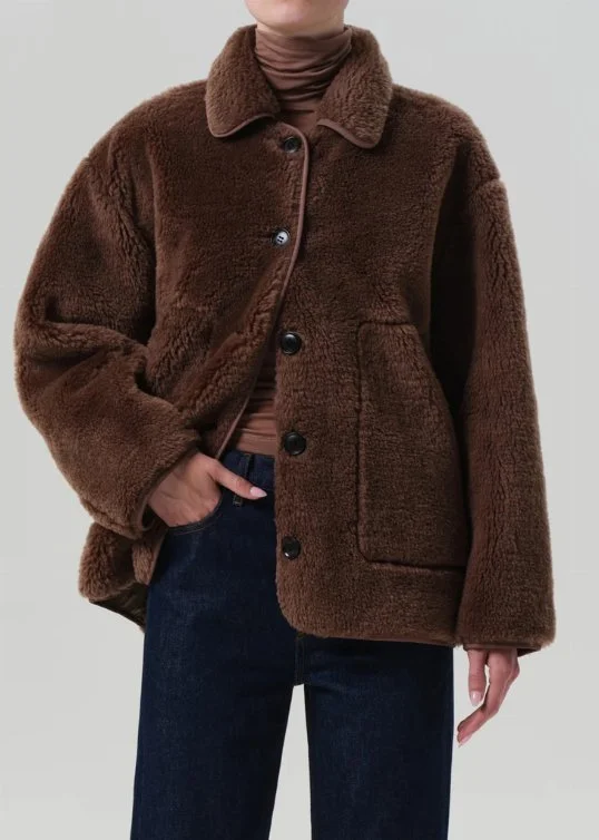 Jacke Astrid Sherpa Jacket Warm Tan