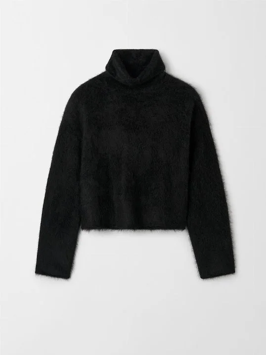 Pullover Brushed Turtleneck Black