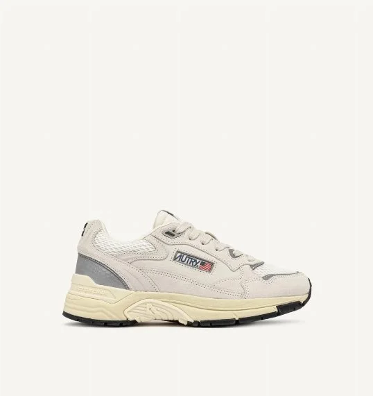 Sneaker Hyperway in Suede Mesh White/Silver
