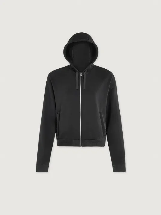 Hoodie Jorgie Zip Through Slate Black
