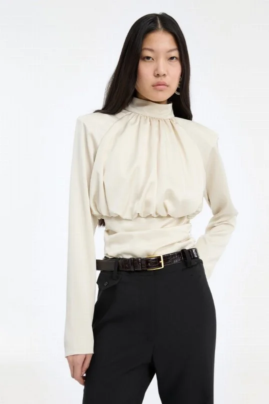 Longsleeve Ruched Top White