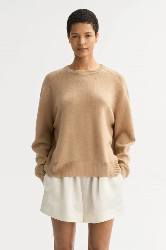 Pullover Boyfriend Crewneck Camel