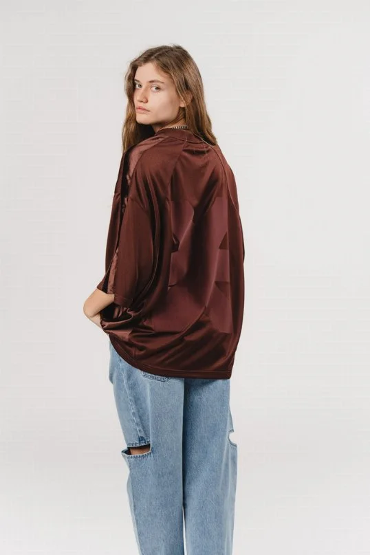 T-Shirt Jersey cropped Brown