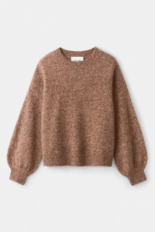 Pullover Cashmere Meliert Brown Melange
