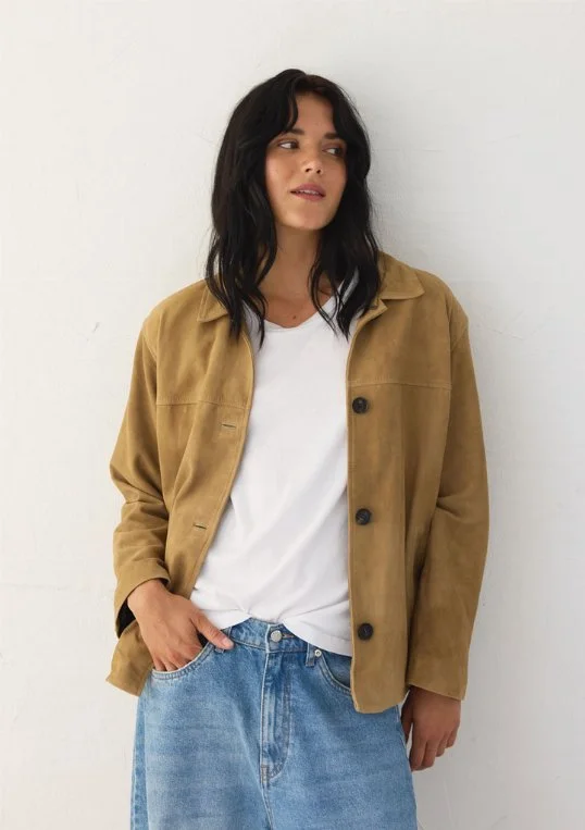 Jacke Cyia Suede in Tan