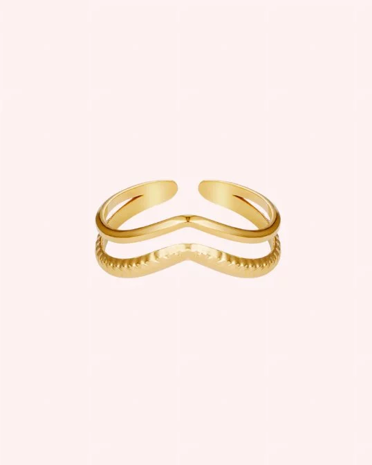 Ring Double Wave Gold