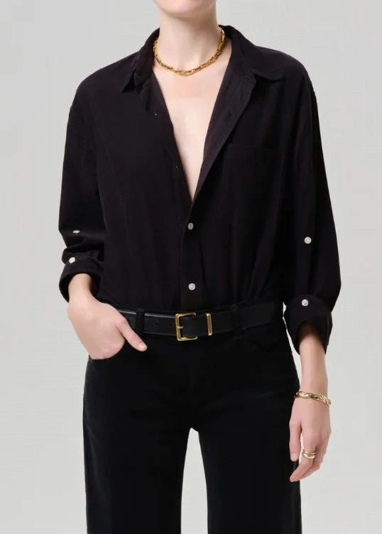 Bluse Kayla Cord Charcoal