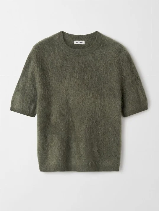 Pullover Brushed Short Sleeve Olive