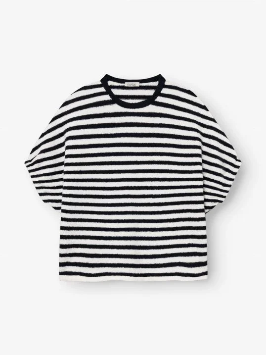 Bluse Cowboy Knit Stripes Blue White