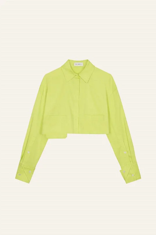 Bluse Aria Cropped in Lime