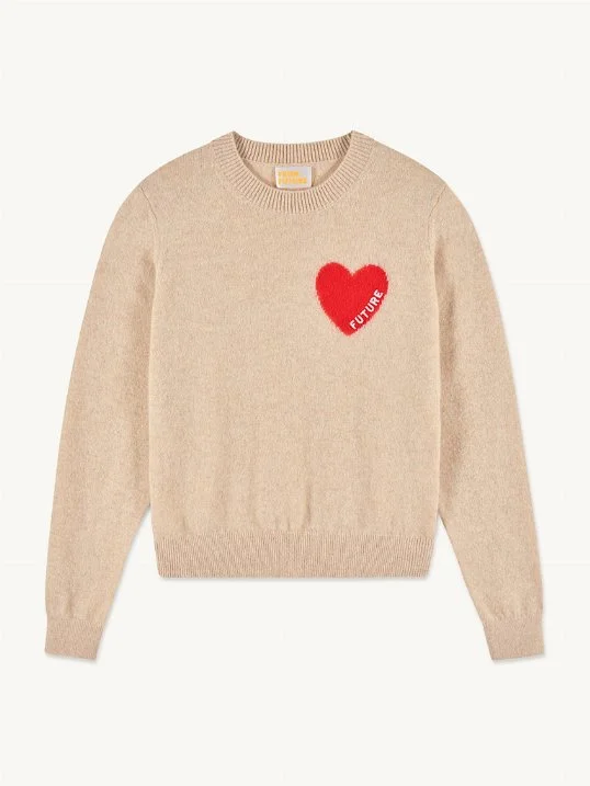 Pullover Herz Beige Chine