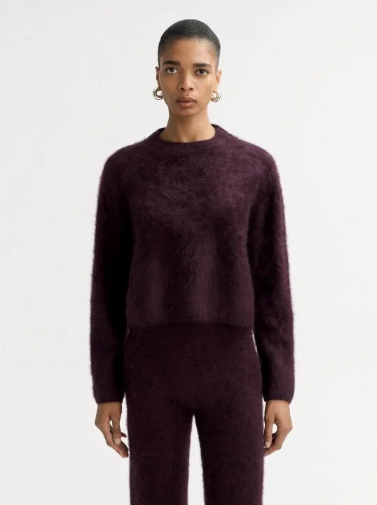 Pullover Brushed Crewneck Midnight Plum
