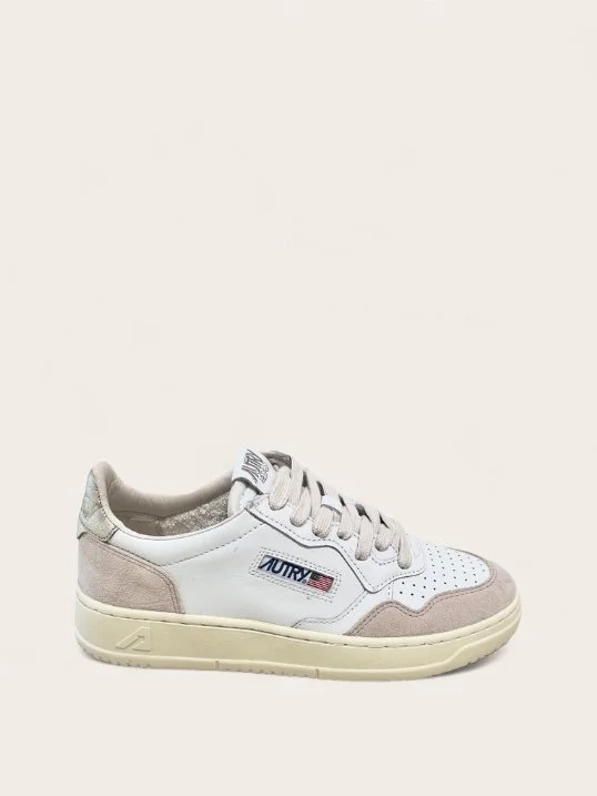 Sneaker Leather Suede White/Gold