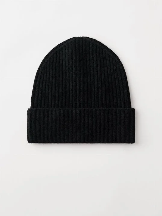 Mütze Ribbed Beanie Schwarz