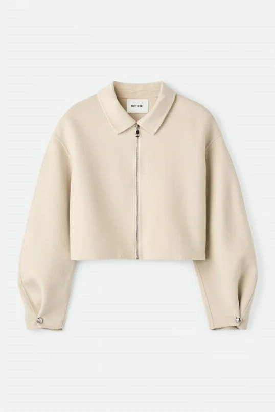 Jacke Zip Jacket Cream