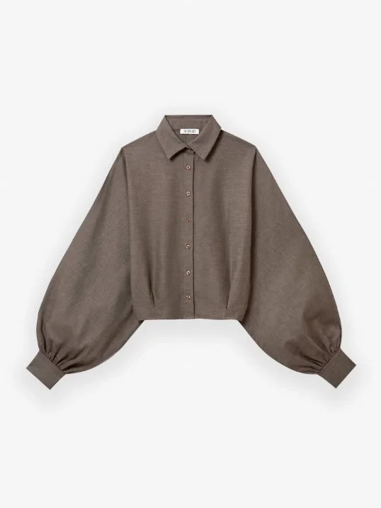 Bluse Antonia Short Flanell Taupe